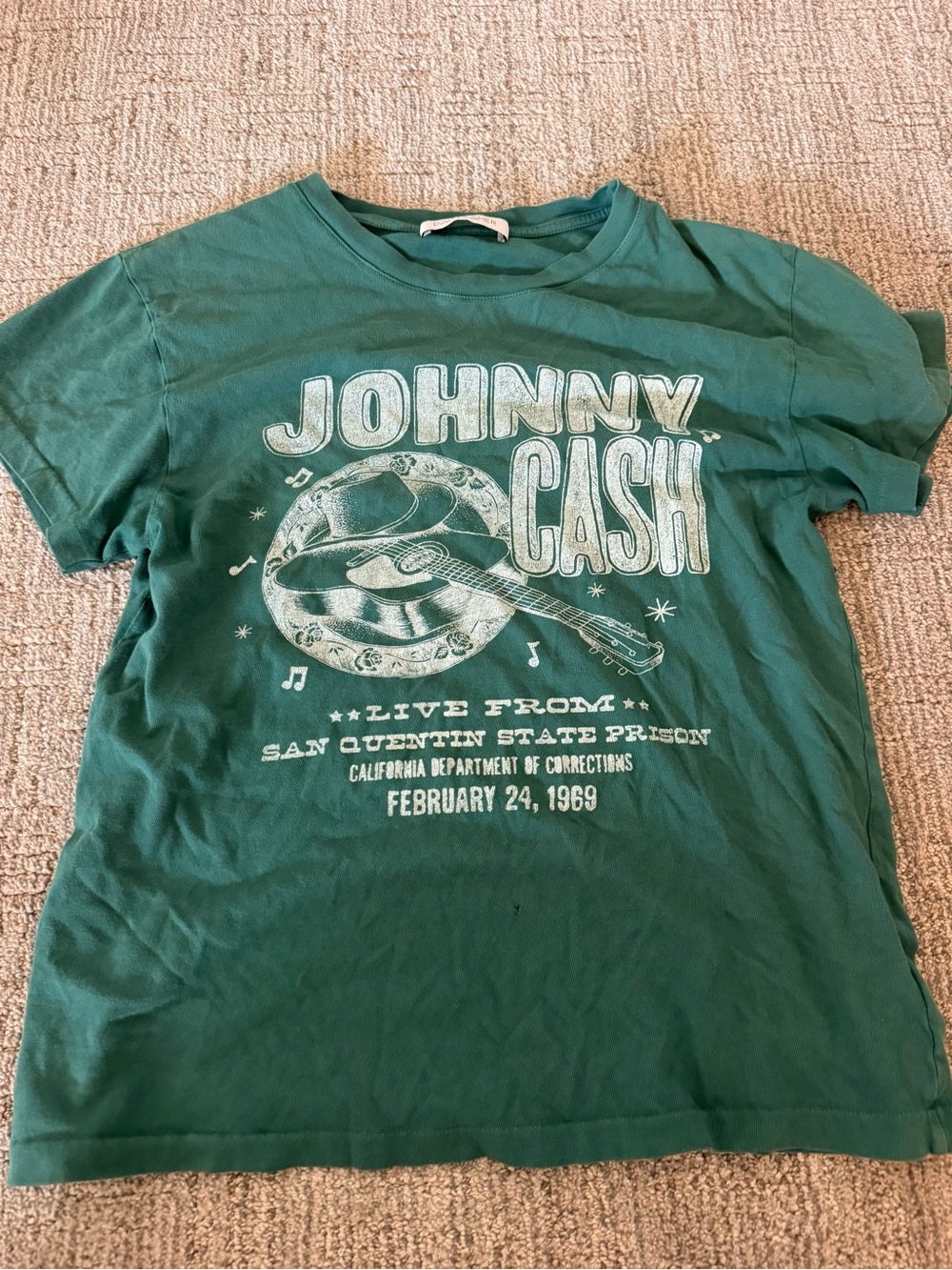 Daydreamer Johnny Cash Graphic Tee - Green